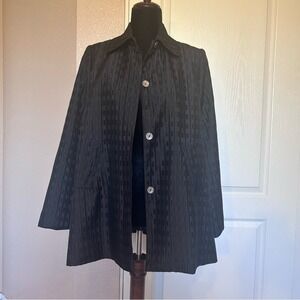 Simonton Says Black Textured Lined with Pockets Jacket Coat Size XS